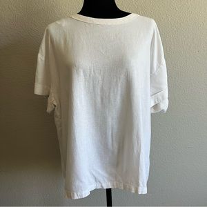 PRIMARK WHITE LINEN SHORT SLEEVE TOP